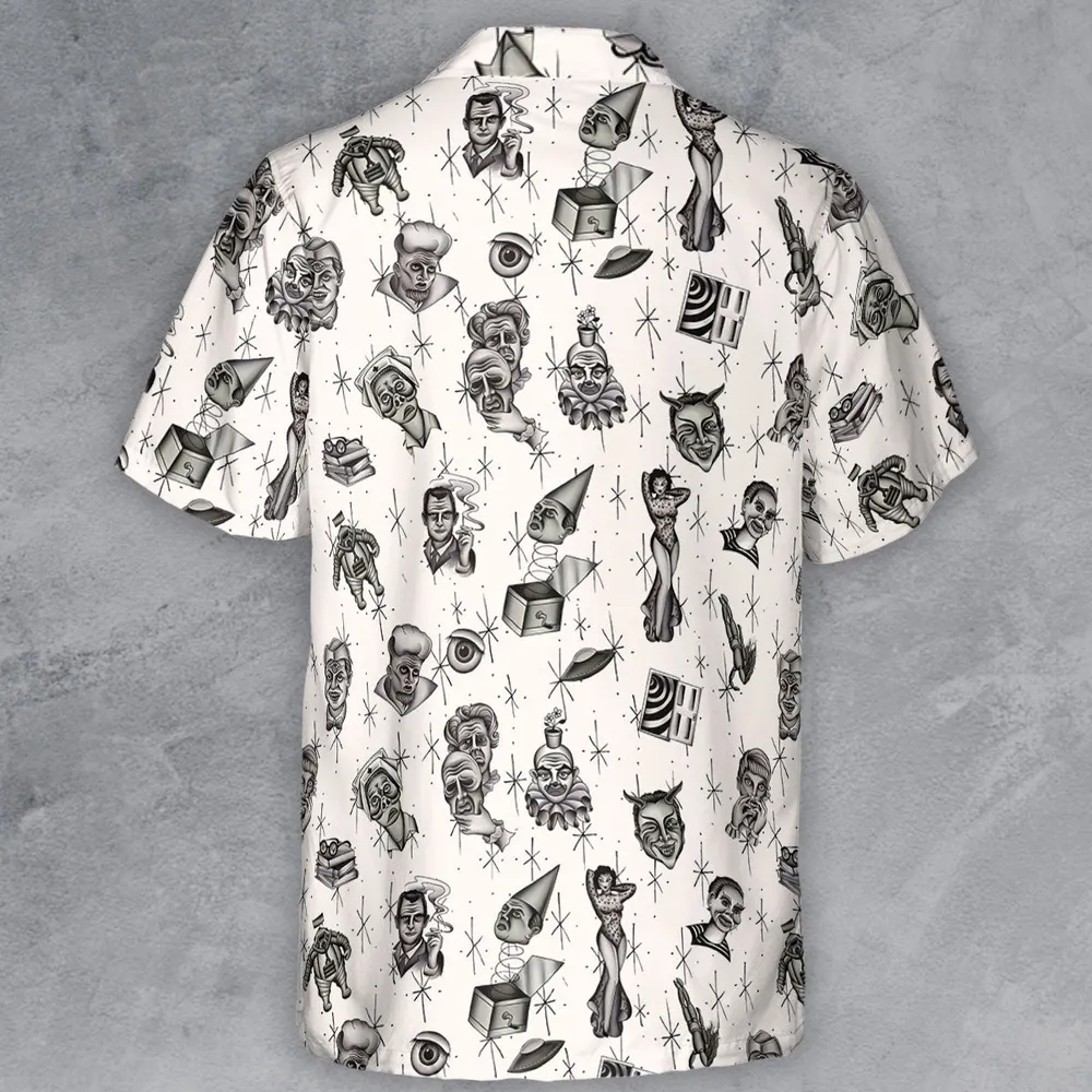 The Twilight Zone Characters Pattern Button Down Shirt - 3