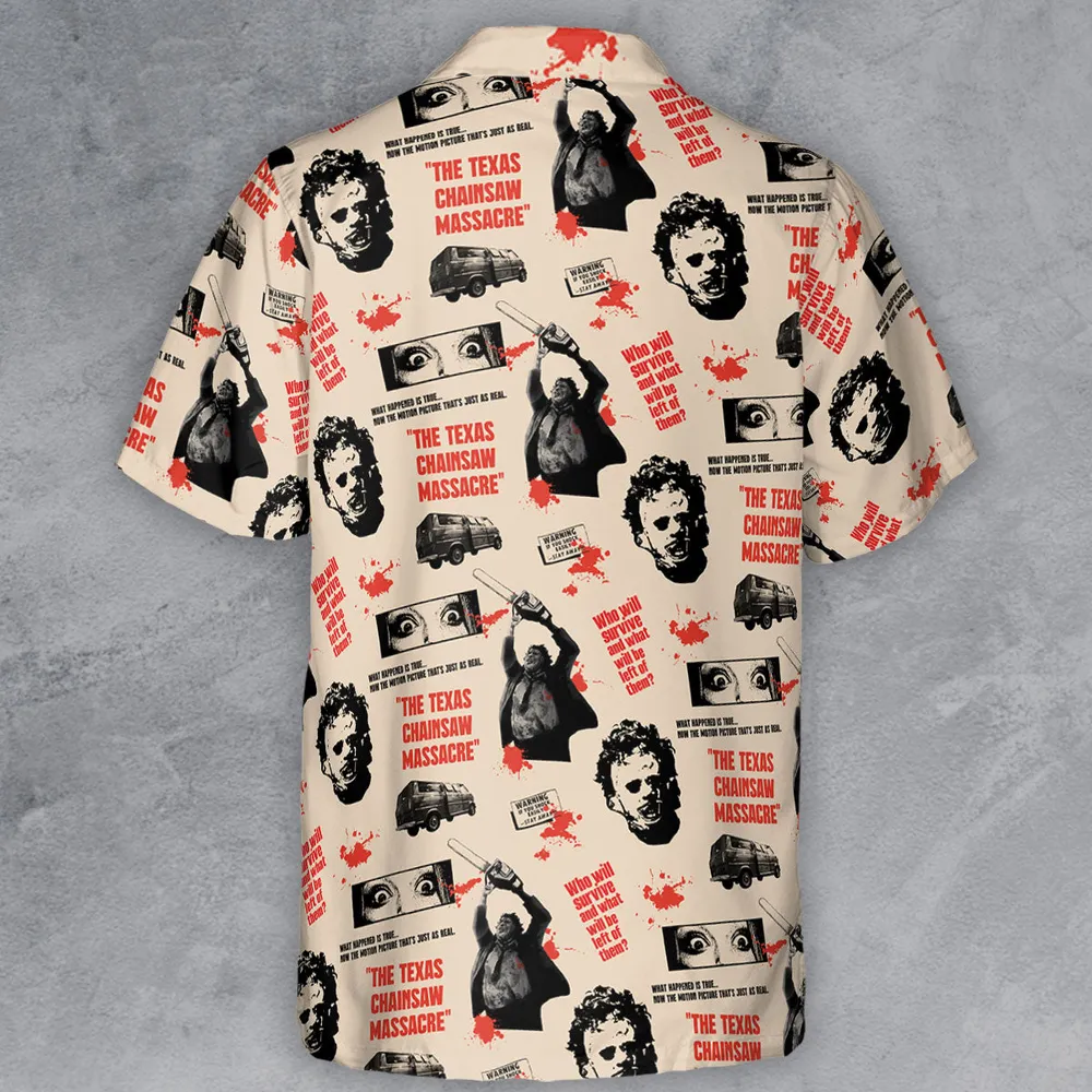 Leatherface The Texas Chainsaw Massacre Horror Pattern Button Down Shirt - 3