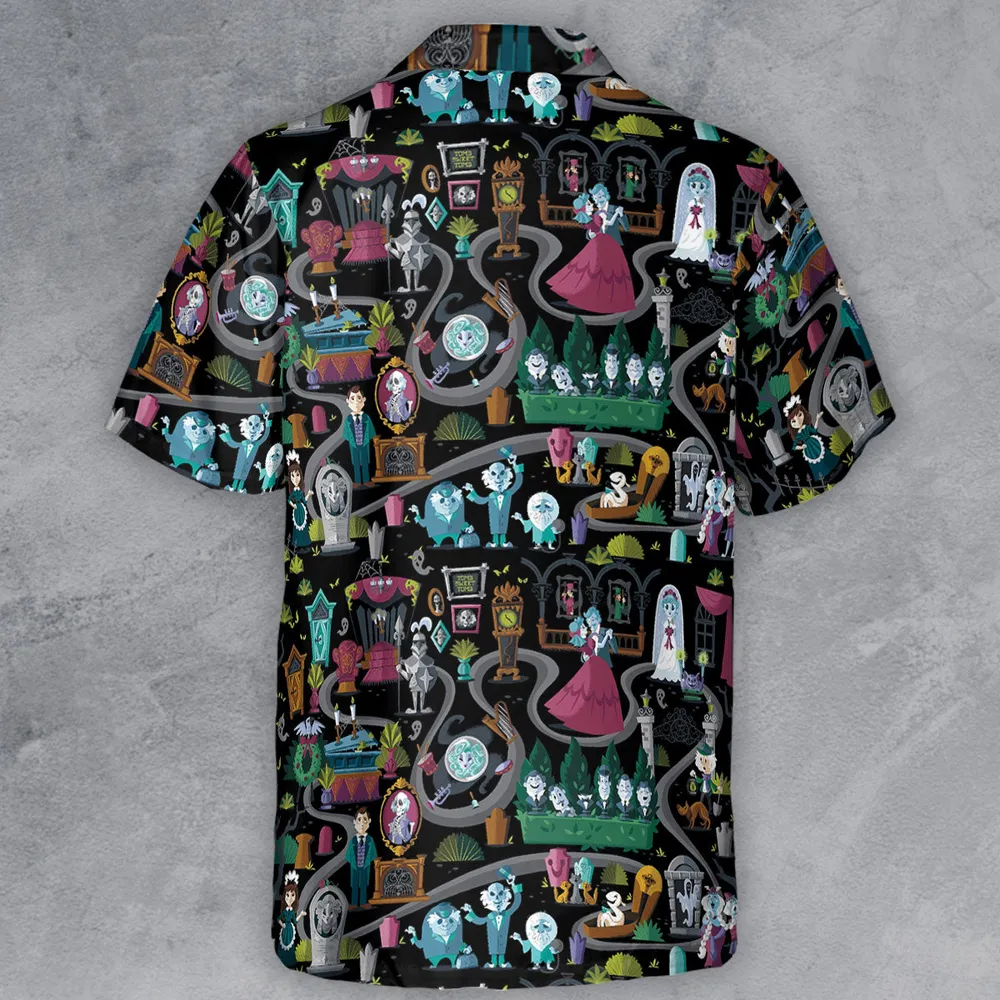 Haunted Mansion Map Button Down Shirt - 3