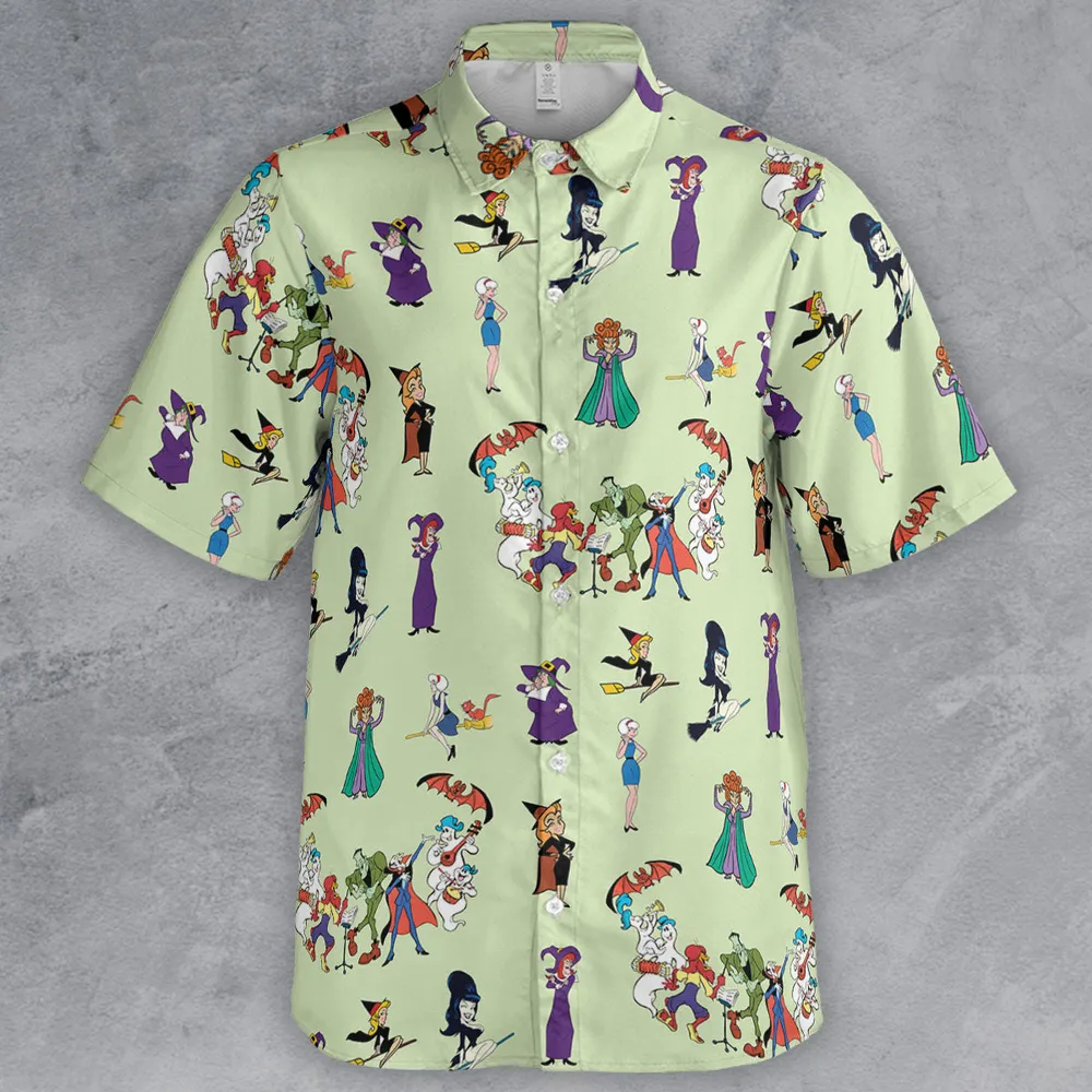 Witches Cartoon Characters Button Down Shirt - 2