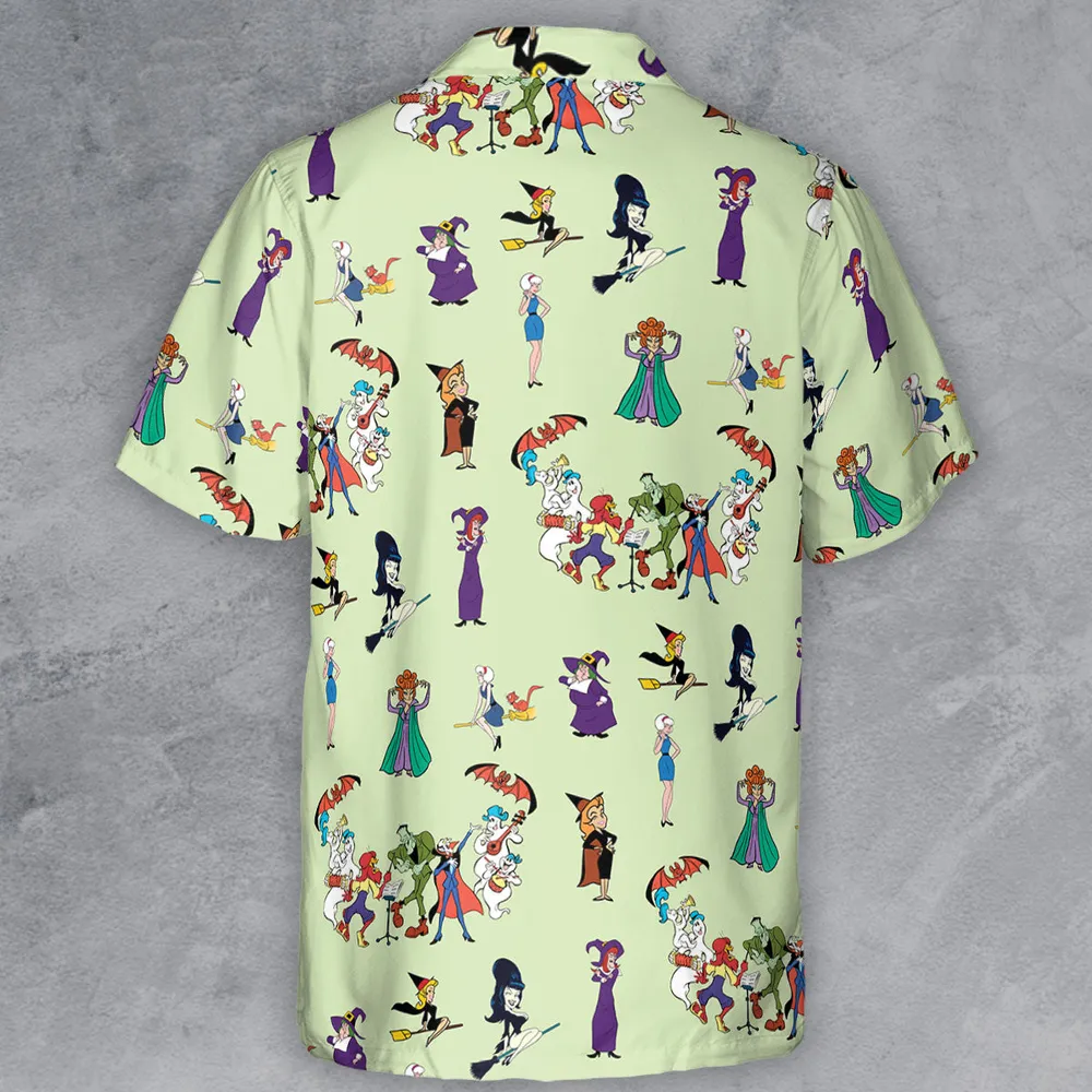 Witches Cartoon Characters Button Down Shirt - 3