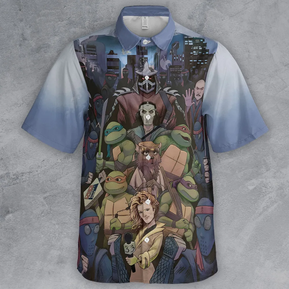 Turtles vs Ninja Teenage Mutant Ninja Turtles Button Down Shirt - 2