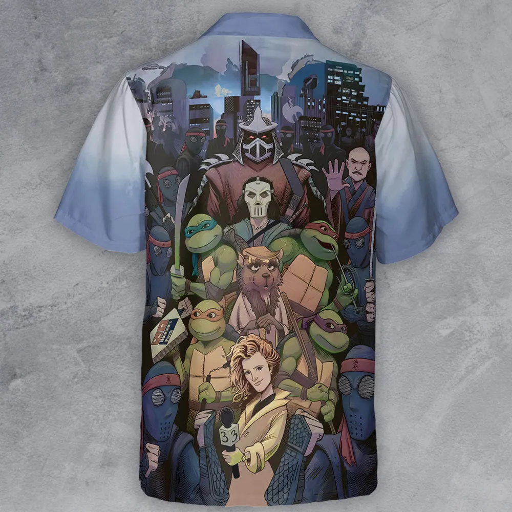 Turtles vs Ninja Teenage Mutant Ninja Turtles Button Down Shirt - 3