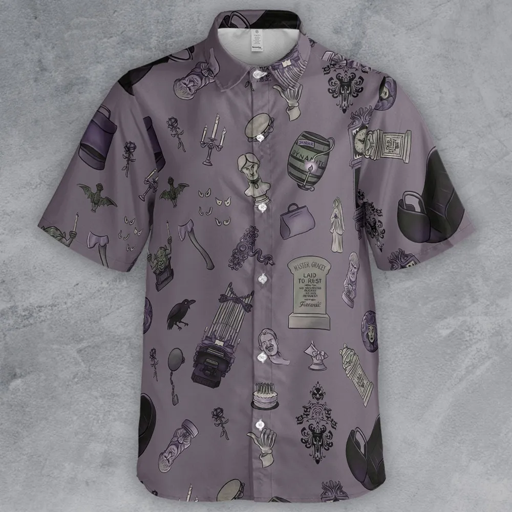 Welcome Foolish Mortals Haunted Mansion Button Down Shirt - 2