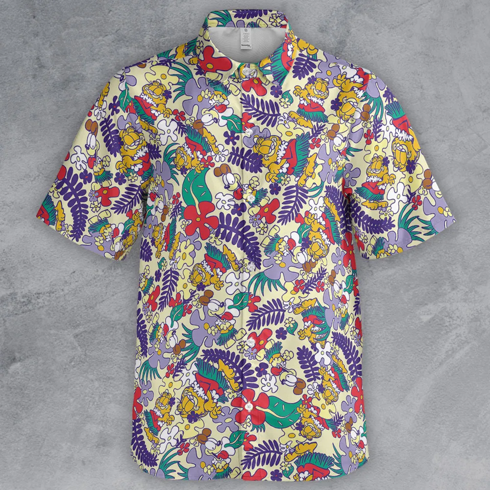 Aloha Garfield And Odie Button Down Shirt - 2
