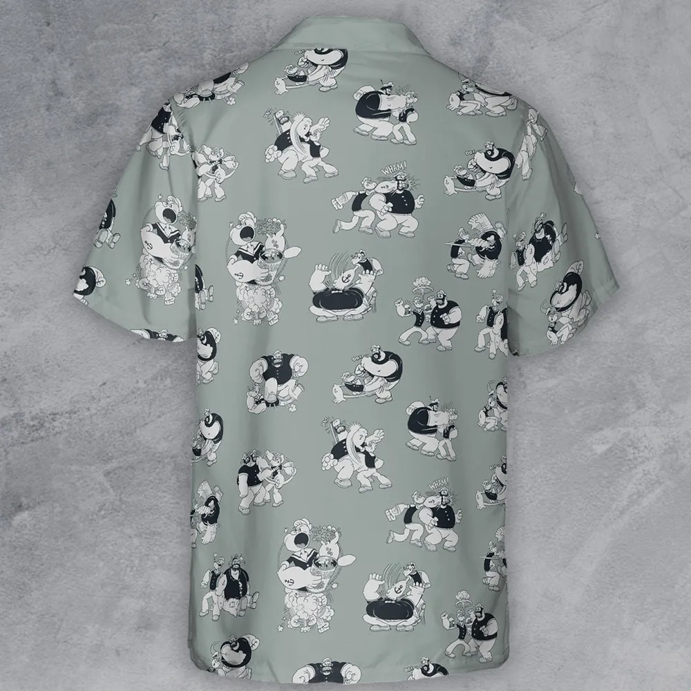 60s Sailors Battle Pattern Button Down Shirt - 3