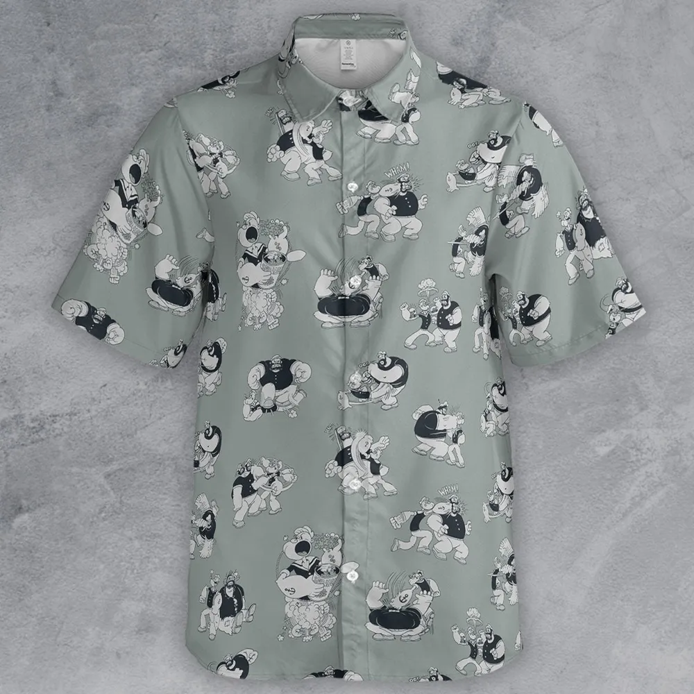 60s Sailors Battle Pattern Button Down Shirt - 2