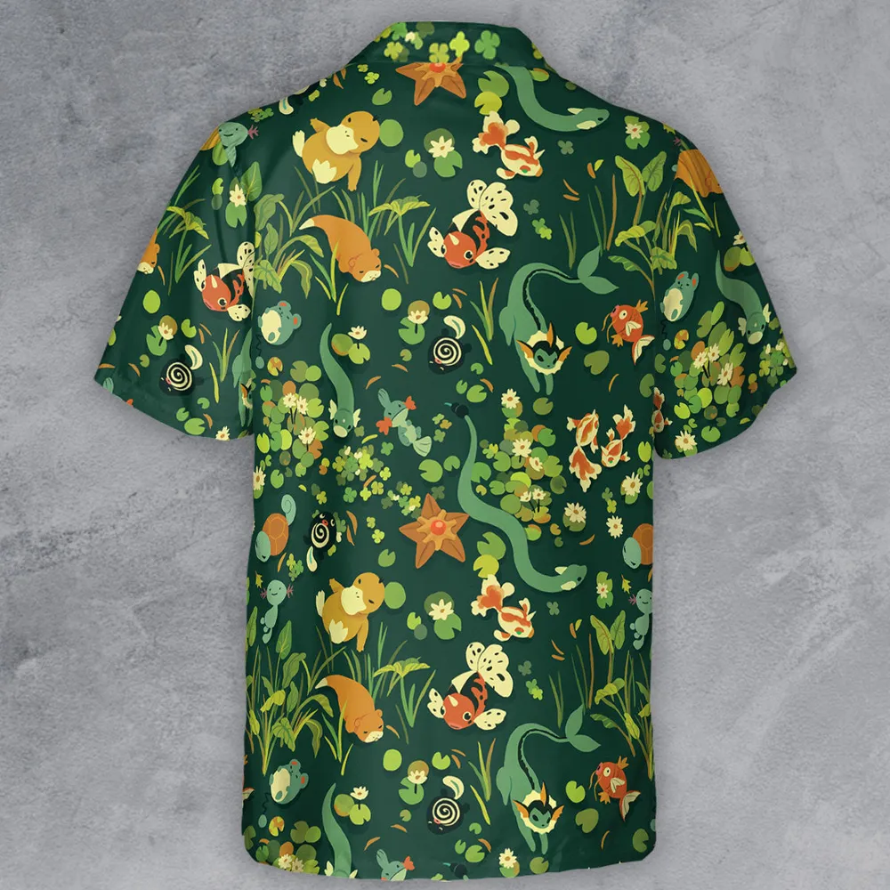 Under Water Type Pokemon Button Down Shirt - 3