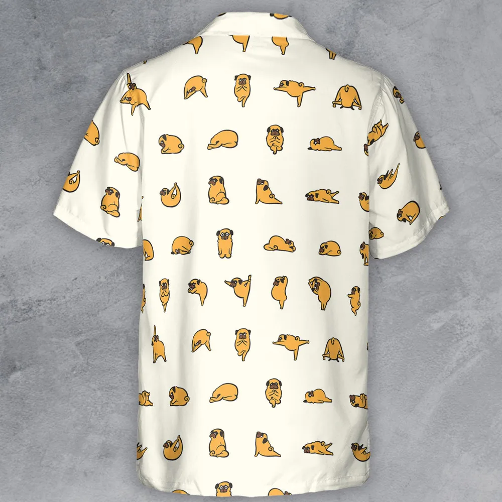 Pug Hot Yoga Pattern Button Down Shirt - 3