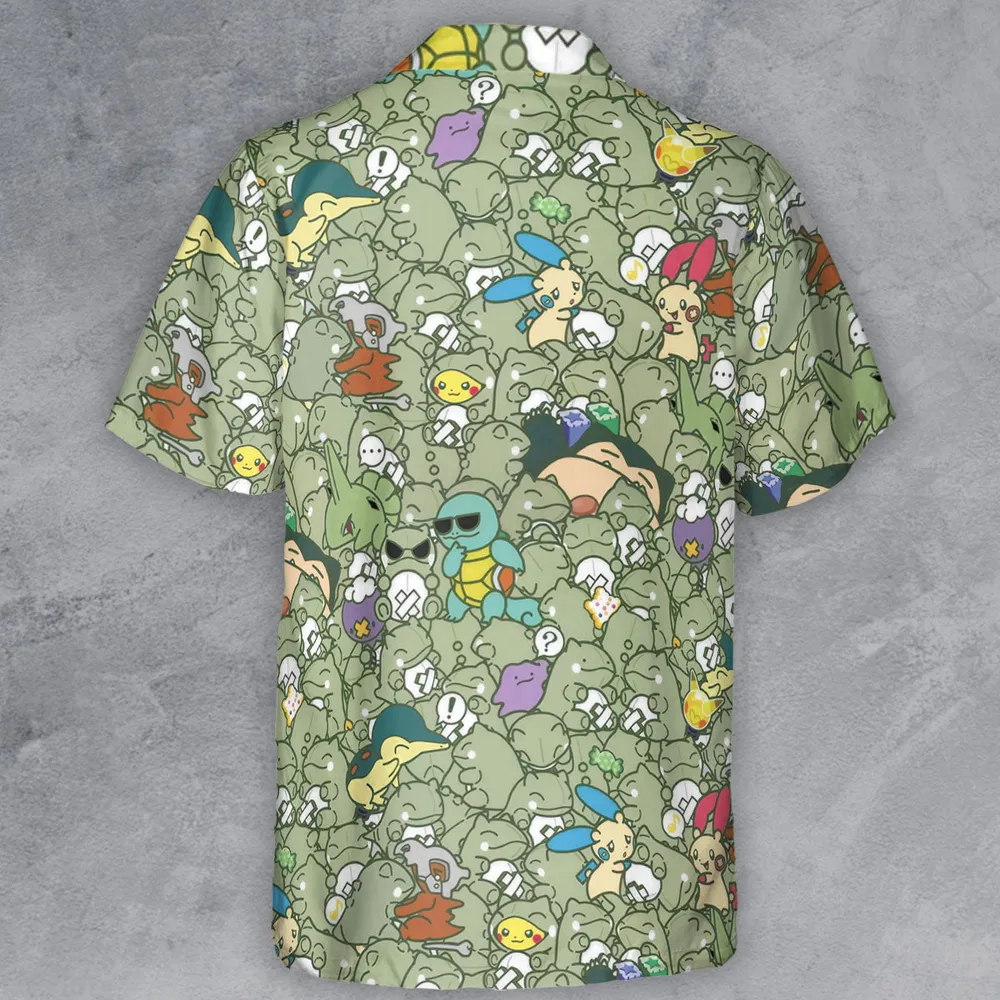 Epic Pokemon Pattern Button Down Shirt - 3