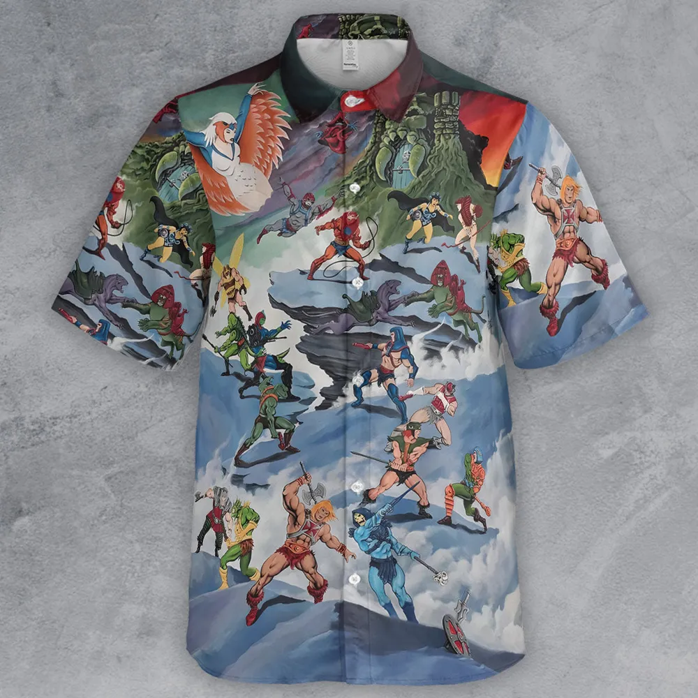 MOTU Castle Grayskull Battle Button Down Shirt - 2