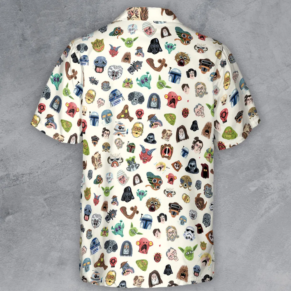 Star Wars Collage Pattern Button Down Shirt - 3