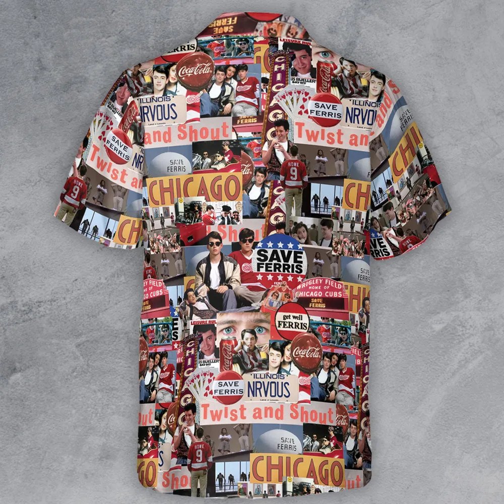 Vintage Aesthetic Ferris Bueller's Day Off Button Down Shirt - 3