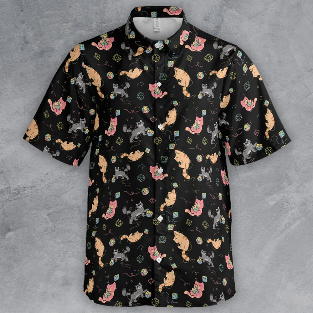 Dice Cat DnD Button Down Shirt - 2