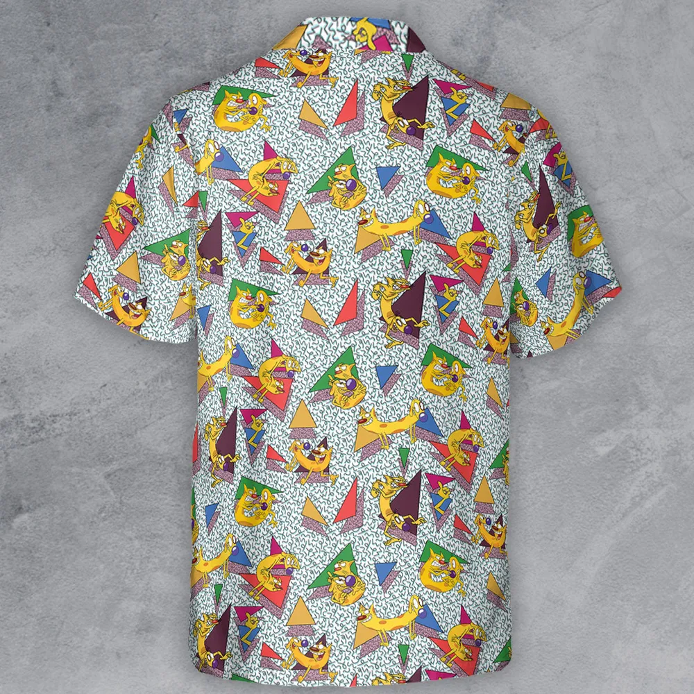 Catdog 90s Cartoon Pattern Button Down Shirt - 3