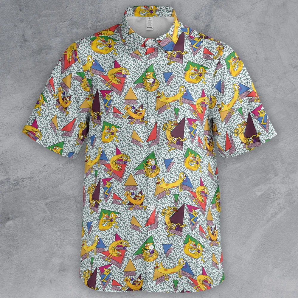 Catdog 90s Cartoon Pattern Button Down Shirt - 2