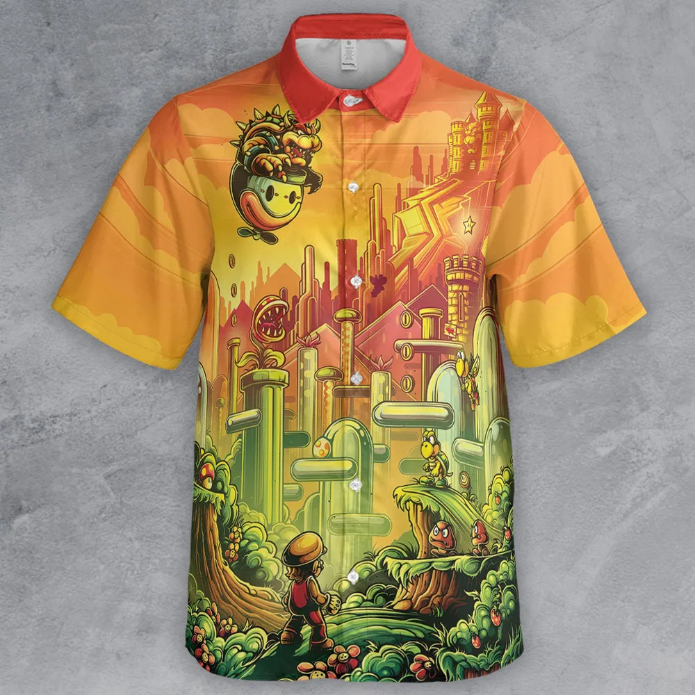 Plumber Kingdom Super Mario Button Down Shirt - 2