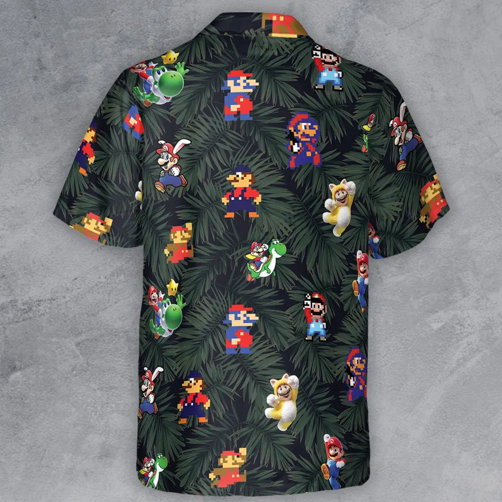 Tropical Mario Super Mario Button Down Shirt - 3