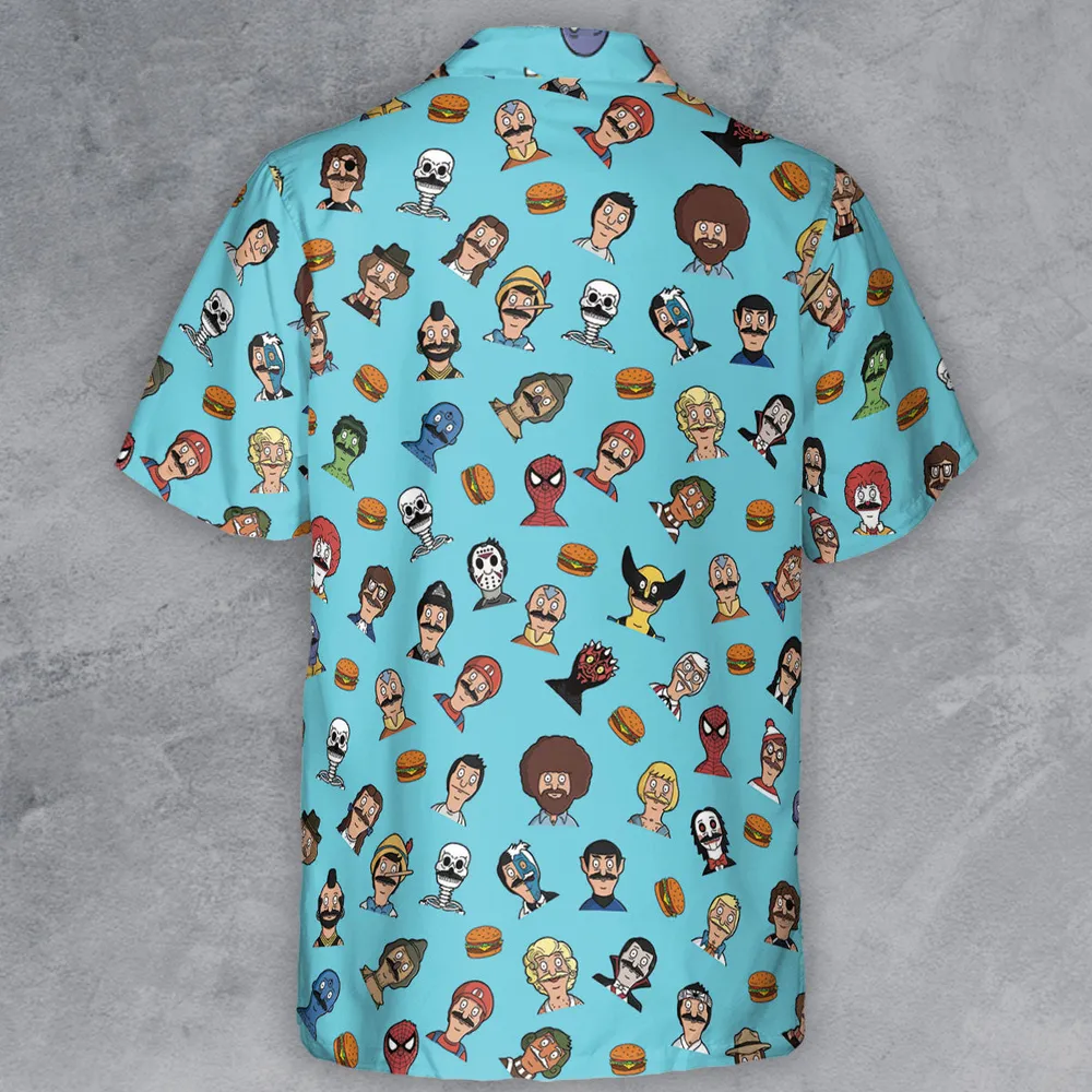 Many Faces of Bob's Burger Button Down Shirt - 3