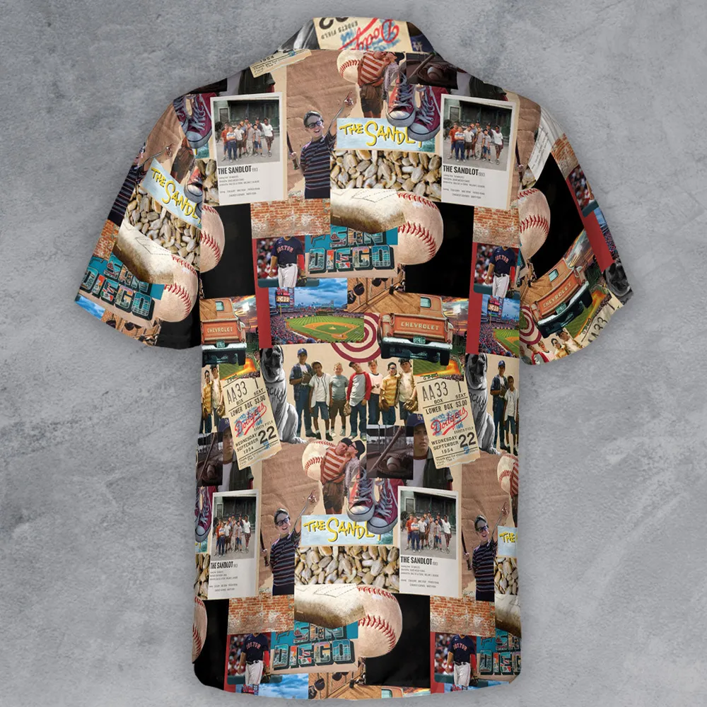 Memorable Baseball Movie Scenes Collage The Sandlot Button Down Shirt - 3