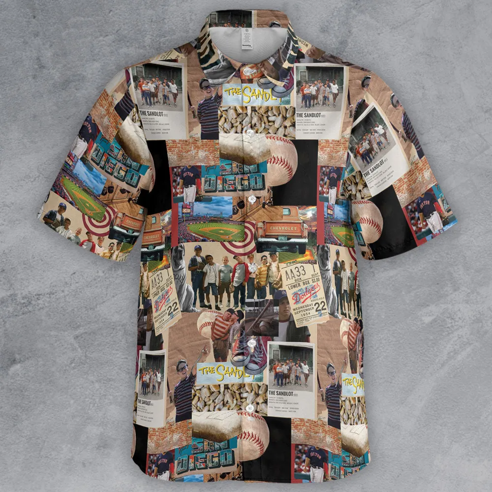 Memorable Baseball Movie Scenes Collage The Sandlot Button Down Shirt - 2