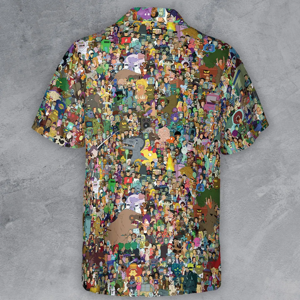 Futurama Characters Button Down Shirt - 3