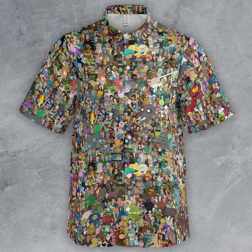 Futurama Characters Button Down Shirt - 2