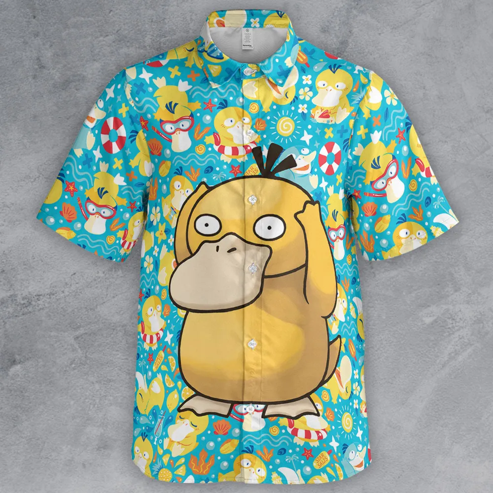 Psyduck Power Pokemon Button Down Shirt - 2
