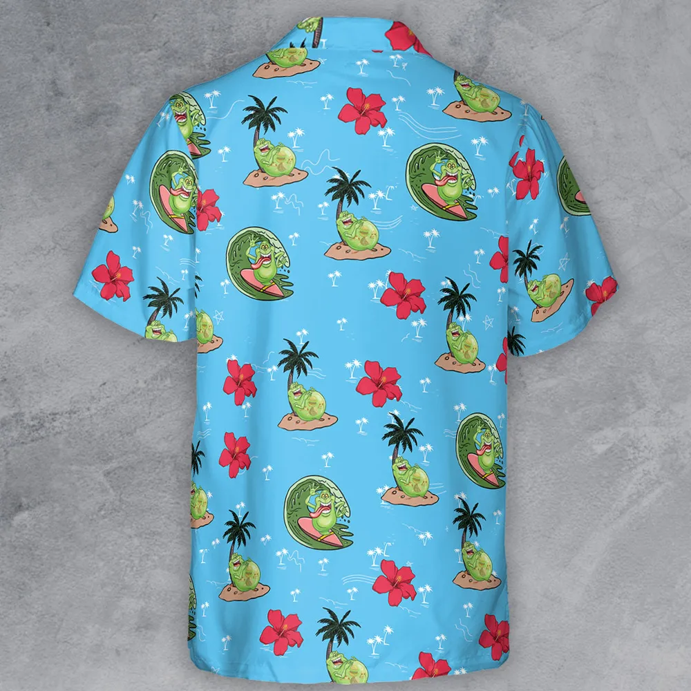 Ghostbusters Slimer Summer Vibes Button Down Shirt - 3