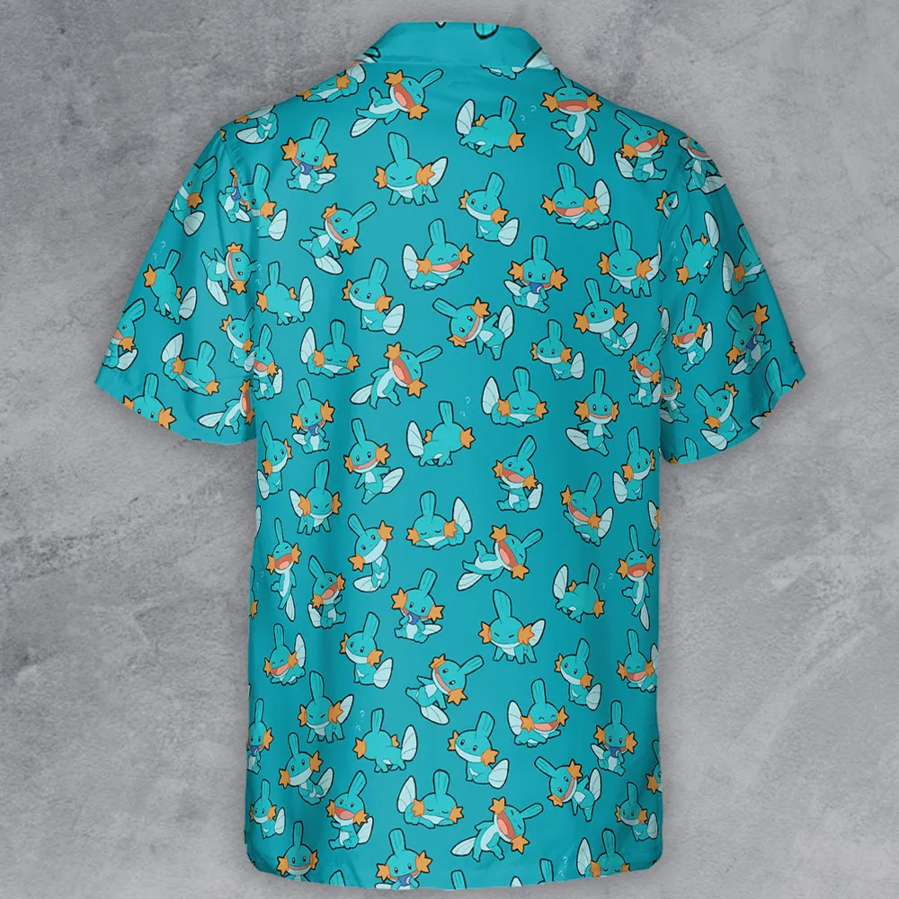 Cute Mudkips Pokemon Button Down Shirt - 3