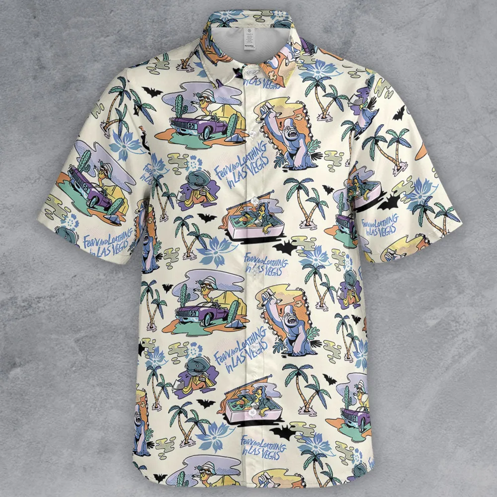 Vacation Fear and Loathing In Las Vegas Pattern Button Down Shirt - 2