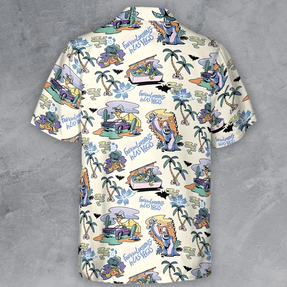 Vacation Fear and Loathing In Las Vegas Pattern Button Down Shirt - 3