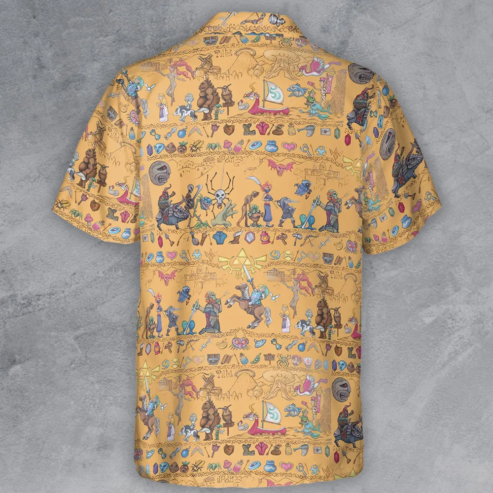 Link's Journey Tapestry The Legend Of Zelda Button Down Shirt - 3