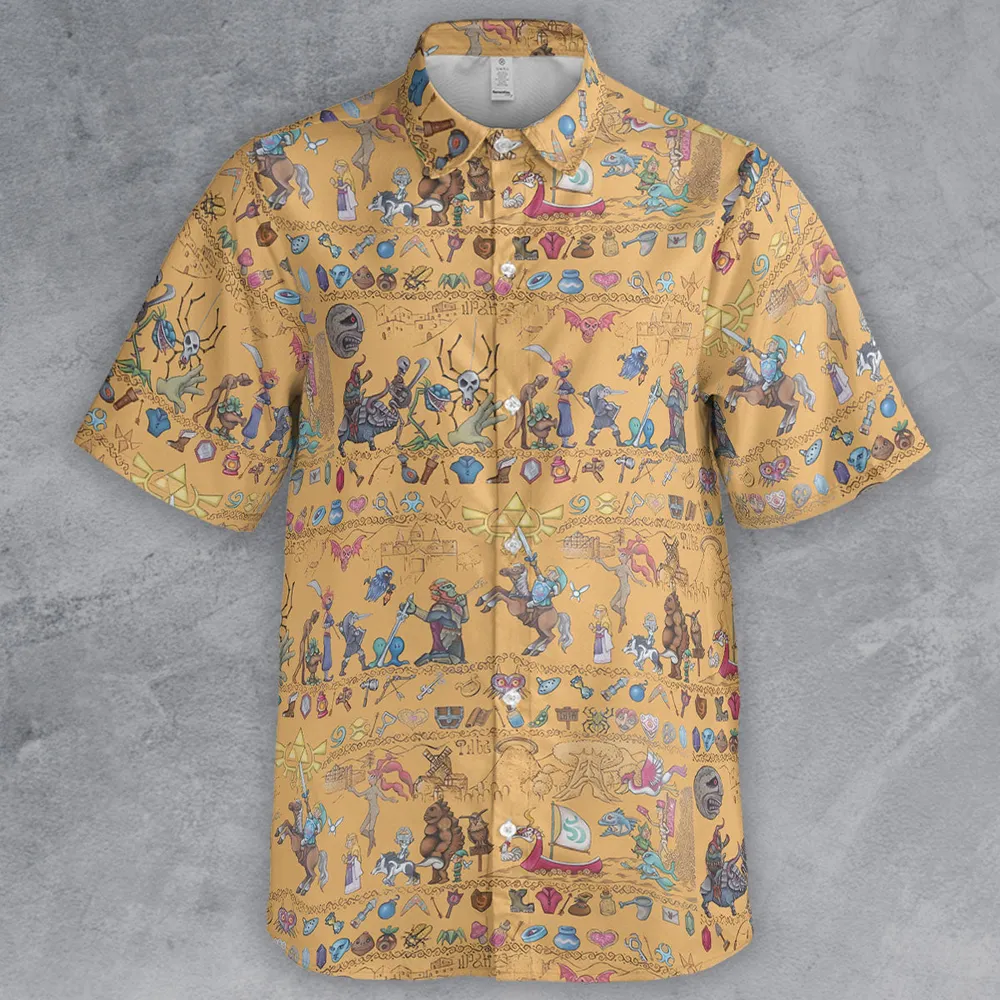 Link's Journey Tapestry The Legend Of Zelda Button Down Shirt - 2