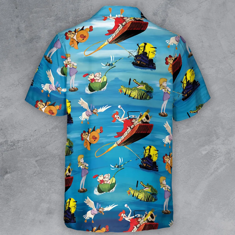 Chasing The Rescuers Characters Button Down Shirt - 3