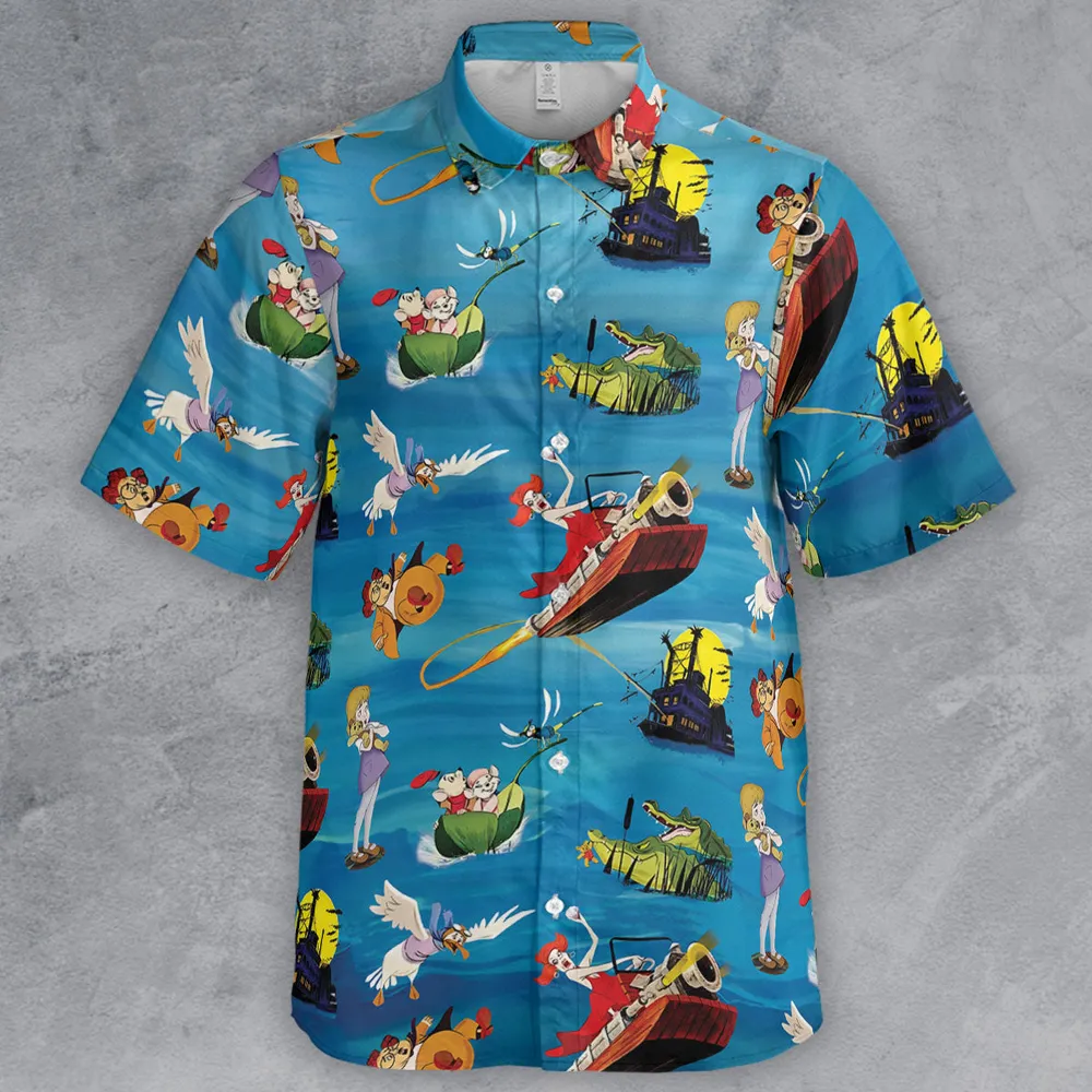 Chasing The Rescuers Characters Button Down Shirt - 2