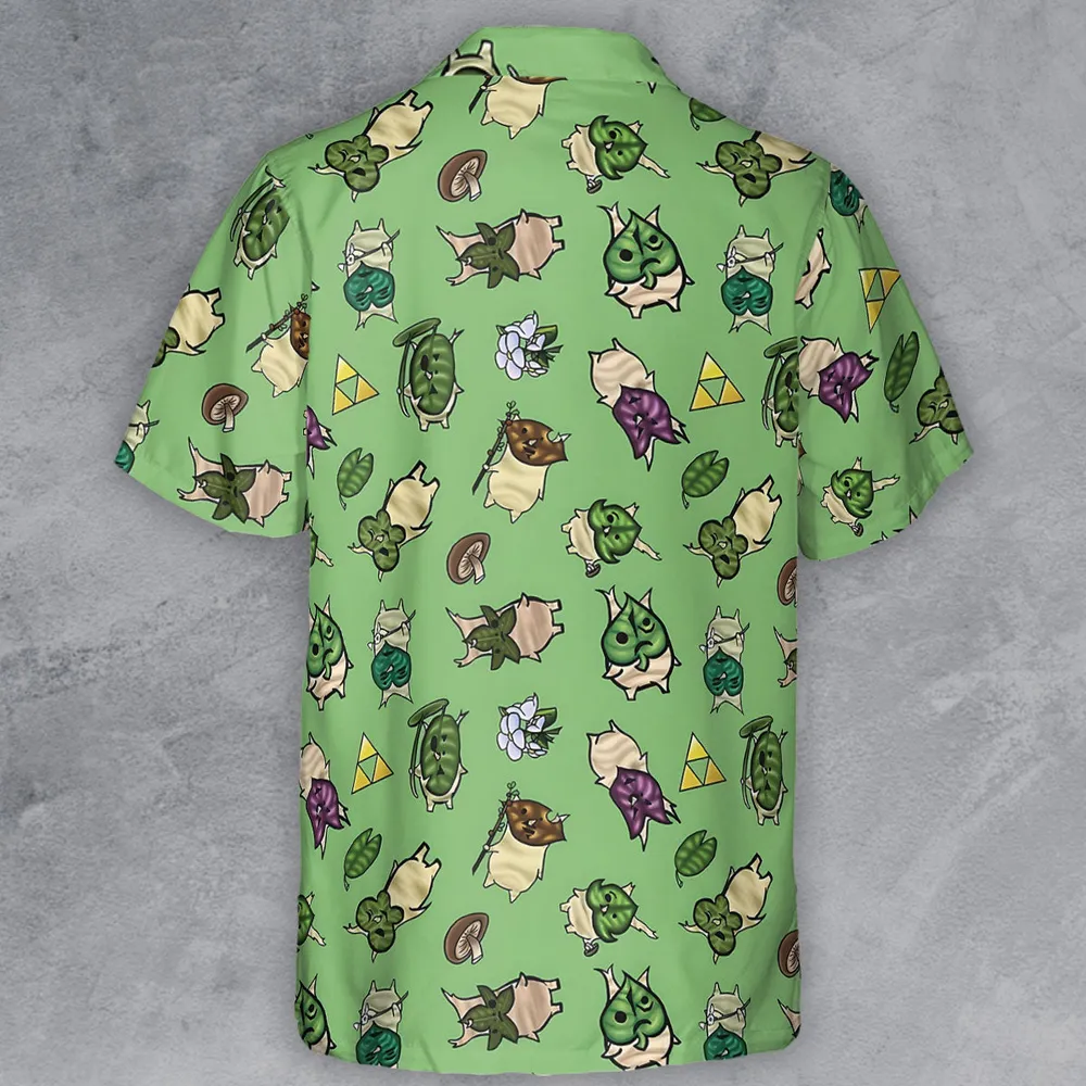 Korok Style The Legend of Zelda Button Down Shirt - 3