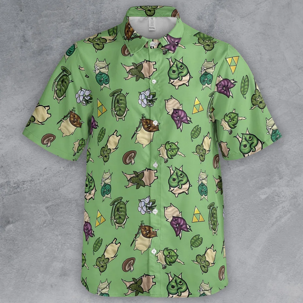 Korok Style The Legend of Zelda Button Down Shirt - 2