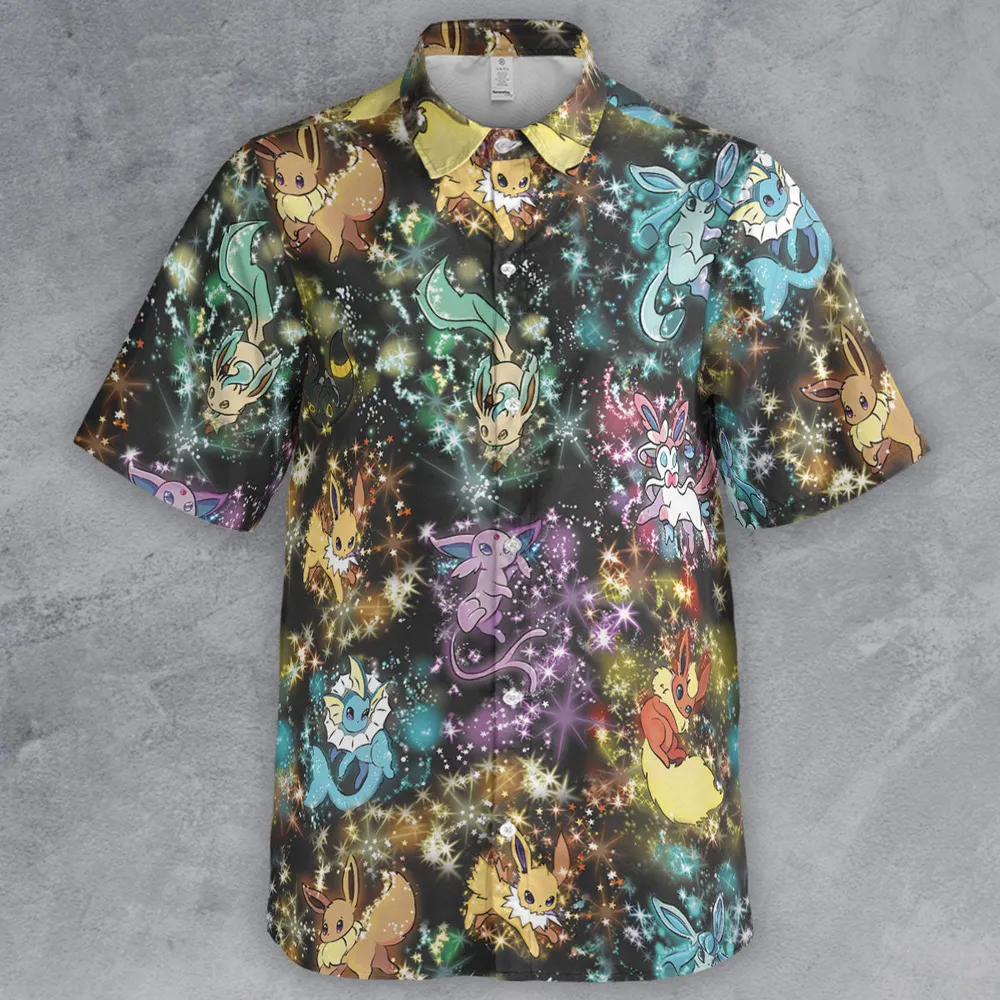 Eevee Evolution in the Galaxy Button Down Shirt - 2