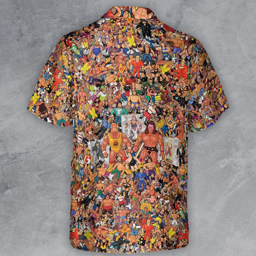 Wrestling Hulk Hogan and Buddies Figures Button Down Shirt - 3