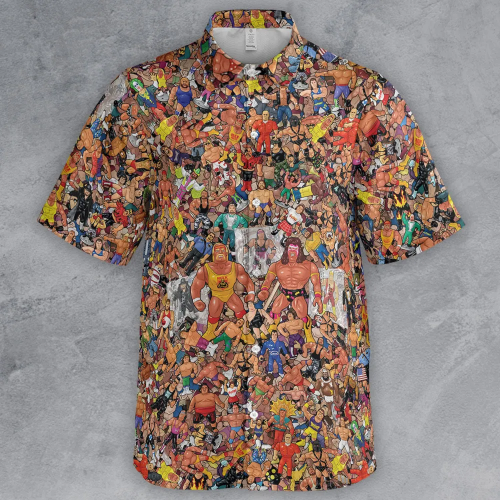 Wrestling Hulk Hogan and Buddies Figures Button Down Shirt - 2