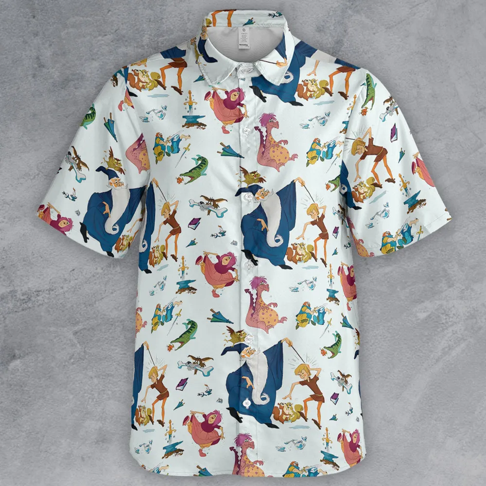 Sword in the Stone Pattern Button Down Shirt - 2