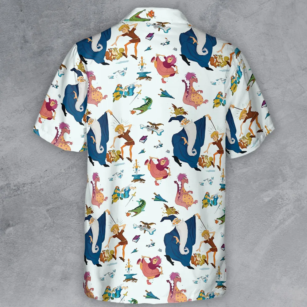 Sword in the Stone Pattern Button Down Shirt - 3
