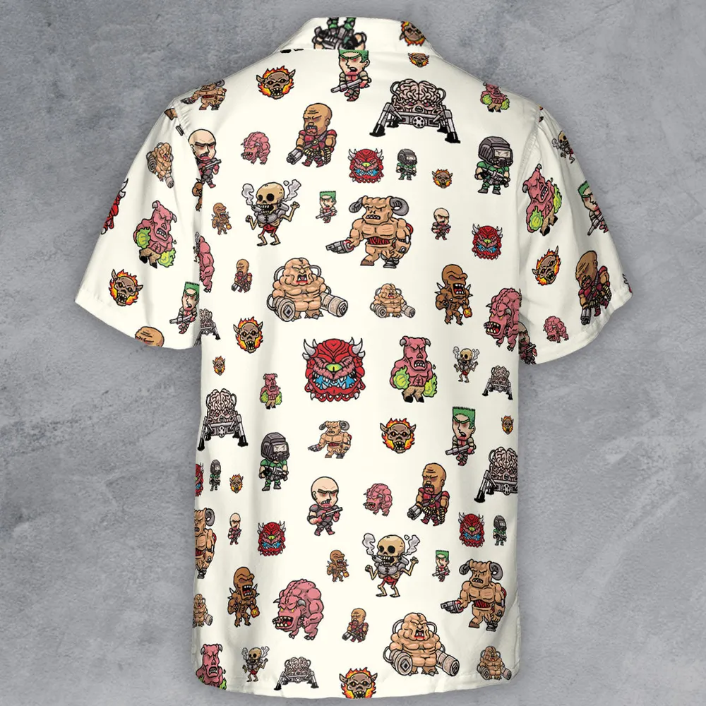 Doom Chibi Characters Button Down Shirt - 3