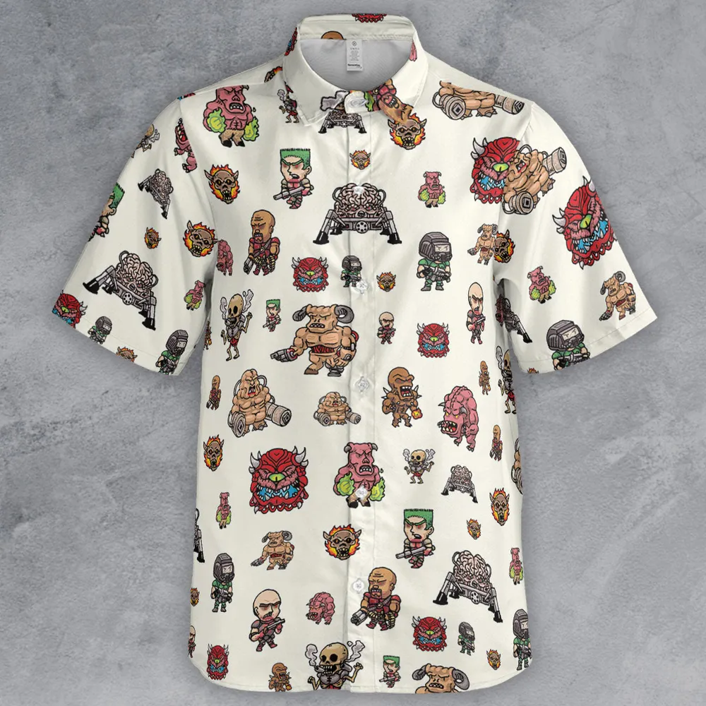 Doom Chibi Characters Button Down Shirt - 2
