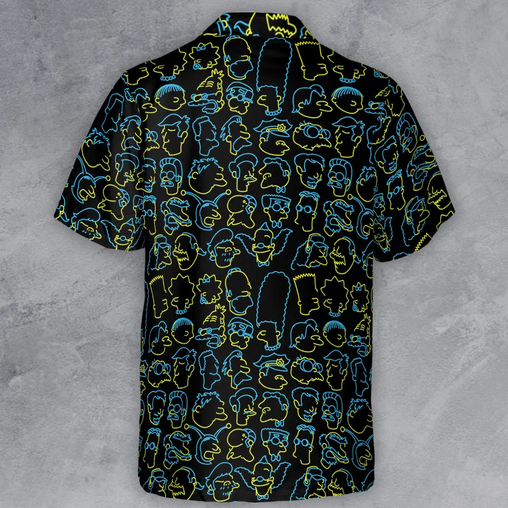 The Simpsons Neon Button Down Shirt - 3
