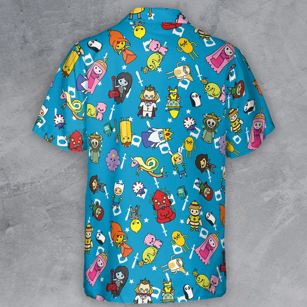 Adventure Time Characters Doodle Button Down Shirt - 3