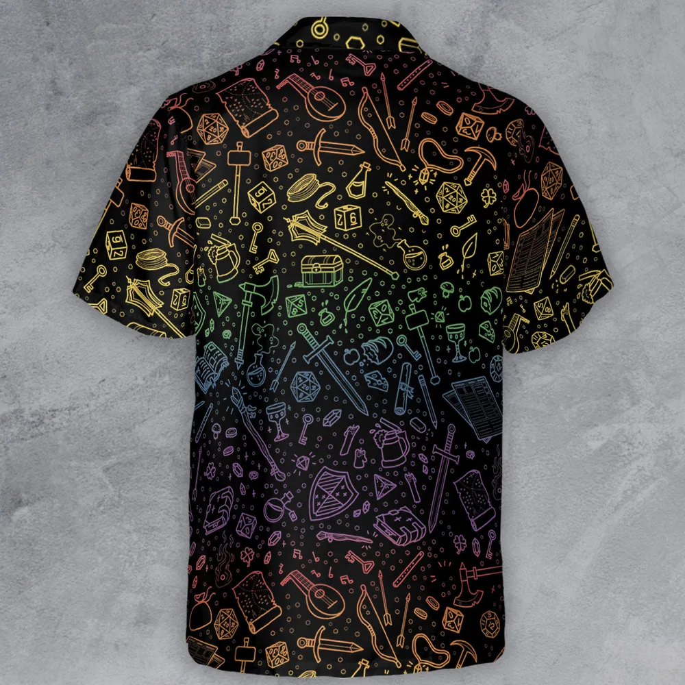 DnD Tabletop RPG Pattern Button Down Shirt - 3