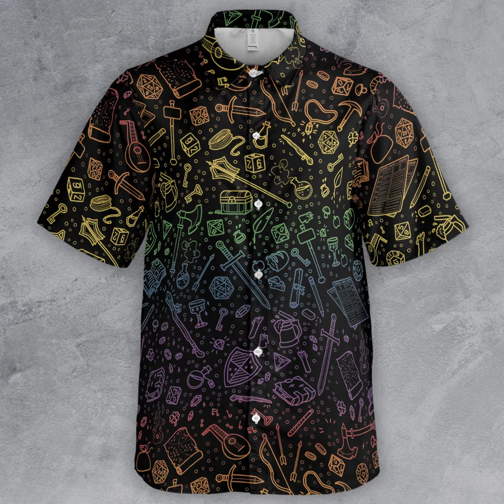 DnD Tabletop RPG Pattern Button Down Shirt - 2
