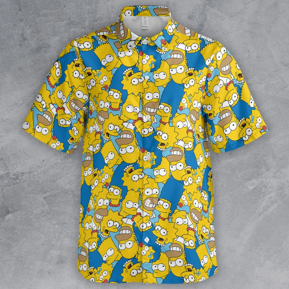 Head Toss The Simpson Characters Button Down Shirt - 2